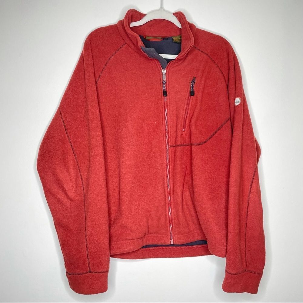 Timberland Orange Fleece Polyester‎ Zip Up Jacket